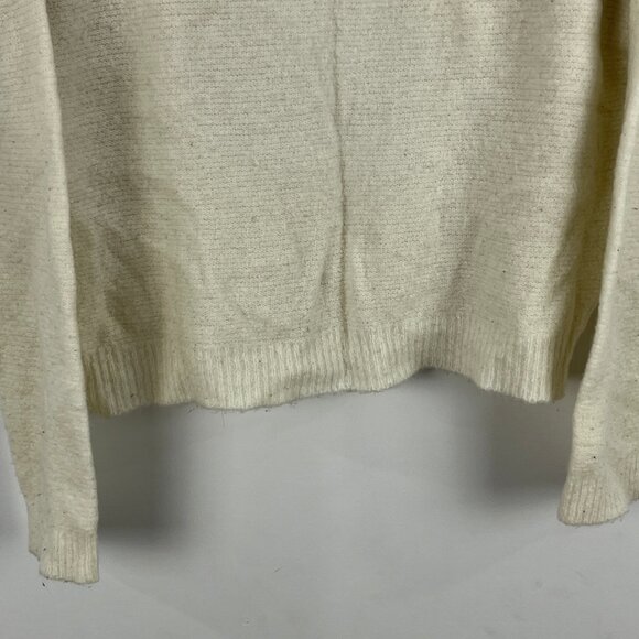 Forever 21 Short Sweater Size S White Long Sleeve Crew Neck Open Back Tight Knit - Picture 4 of 9